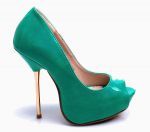 Metaliczna SZPILKA SEXY Czółenka Peep Toe